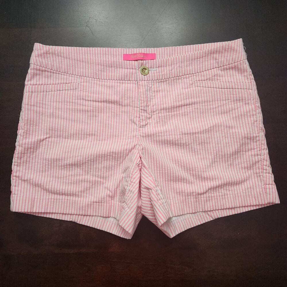 Lilly Pulitzer Kelly Seersucker Pink Tropics Shorts Size 2